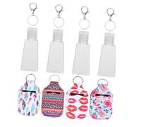 Zerodeko Housse de Bouteille en Néoprène 30ml avec Mousqueton Porte-clés, Lot de 4 Set de Set de Porte-bouteilles Trapézoïdaux Portables pour Savonnette Liquide et Couleur Aléatoire