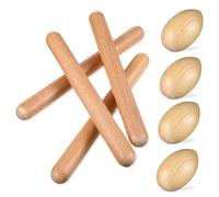 Zerodeko Instrument De Percussion en Bois Dur 2 Paires De Claves Et 4 Shakers Œufs Outils Pédagogiques pour Jeunes Musiciens Et Rythmes Latins