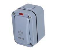 Zerodeko Interrupteur Bouton Poussoir Étanche Extérieur avec Voyant Lumineux Montage Surface Aux Intempéries pour Daccès Portail et Cour Extérieur