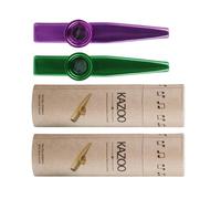 Zerodeko Kazoo Métal Solide Violet et Vert Ensemble de 2 Instruments à Bouche 2 Tubes en Carton Éducatif Musical pour Garçon et Filles Partenaire Ukulélé Instrument Kazoo pour
