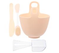 Zerodeko Kit Bol Mélangeur en Silicone Jaune 4 Pièces pour Masque Facial DIY Ensemble Bol et Spatule Soin Peau Accessoire Salon pour Préparation Rapide de Masques Faits Maison