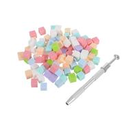 Zerodeko Kit D’Éponges à Ongles Carrées 1 CM en Éponge Douce Colorée avec Stylet Préhensile Métal Accessoires Professionnels pour Nail Art Application Vernis Gel Création Dégradés et