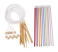 Zerodeko Kit de Crochets à Tricoter Colorés pour Pulls et Laine Ensemble D’Outils de Crochet en Bois Aiguilles Variées et Métier à Tisser 120 CM Accessoires pour Tricot Débutants et