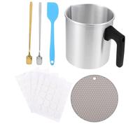 Zerodeko Kit Fabrication Bougie Pot Acier Inoxydable Résistant Corrosion pour DIY Outil Complet pour Fondre Cire Naturelle et Création Artisanale Familiale Couleur Couleur Aléatoire