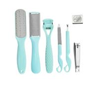 Zerodeko Kit Pédicure Bleu Ciel pour Adultes Outils Professionnels Exfoliation Peau Morte Soin Ongles et Callosités Résistant et Portable pour Manucure et Pédicure