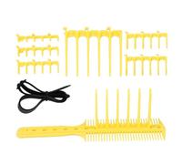 Zerodeko Kit Peigne Guide de Coupe de Cheveux, Sabots de Rechange pour Tondeuse, 7 Tailles, Silicone et Abs, Bandeau Capillaire Réglable Jaune, pour Coupes Précises à Domicile,