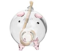 Zerodeko Lampe à Huile Décorative Cochon Cartoon en Verre, Mèche Coton, Rose, Rechargeable, Décoration Intérieure, Anniversaire et Mariage