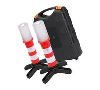 Zerodeko Lampe de Travail LED Rouge Rechargeable avec Base Magnétique Détachable Lumière de Sécurité Stroboscopique pour Réparation Auto et Urgences Routières