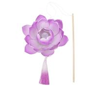Zerodeko Lampe Lotus Lampes Bougies LED Décor Lampe Portable Lampe Fleur Lanterne Portable Lotus Light Lanternes LED Bougies Chauffe-Plat Bougeoir Lampe LED Portative Violet en Bois