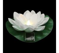Zerodeko Lampe Solaire Flottante Fleur Lotus Feuille pour Bassin Décoratif | Plastique Blanc, Finition Polie, Pièce Aléatoire, Décoration Maison Style Aléatoire