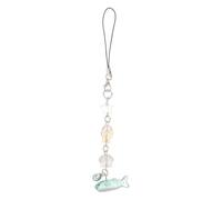 Zerodeko Lanière de téléphone à perles avec breloque coquillage requin | Lanière porte-clés/pendentif animaux marins pour téléphone portable, bijou décoratif, décoration esthétique