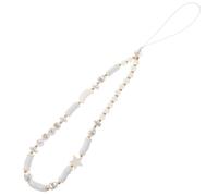 Zerodeko Lanière Téléphone Perlée Lune Étoile Pâte Polymère Blanche et Résistante Bracelet Poignet Anti-perte pour Smartphone et Accessoires Légers