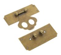 Zerodeko Loquet à Moraillon en Laiton pour Coffret Bijoux, Fermeture Meuble Vintage, Boucle de Verrouillage Décorative pour Boîtes de Rangement et Coffres Anciens