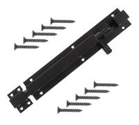 Zerodeko Loquet Coulissant Antivol en Alliage D’aluminium 20 Cm Noir, Verrou de Porte Robuste pour Portes Intérieures et Extérieures, Targette Sécurisée pour Salle de Bain, Garage