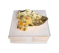 Zerodeko Lot 100 Feuilles de Papier Imitation Feuille D’or 14 X 14 Cm, Papier Aluminium Décoratif Léger pour Peinture, Artisanat, Décoration Intérieure et Dorure Meubles, Compatible Bois,