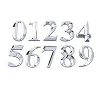 Zerodeko Lot de 10 Chiffres Autocollants Argentés 5 CM Plaque Numéro de Maison Moderne Numéro de Porte Chambre Adhésif Résistant Intérieur pour Adresse et Signalisation D’Appartement