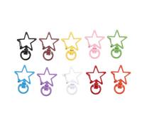 Zerodeko Lot de 10 Fermoirs en Alliage Ouvrables D'étoile à Cinq Branches pour Porte-clés Multifonction et Accessoires DIY Cosplay Couleur Aléatoire