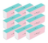 Zerodeko Lot de 10 Limes à Ongles Eva à 4 Faces pour Ponçage et Enlèvement de Vernis Semi-permanent, Outils de Manucure Pratiques pour Usage Salon ou Domicile