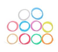 Zerodeko Lot de 10 recharges de filament pour stylo imprimante 3D, | Filament P asse température de 1,75 mm pour imprimante 3D, 5 m par couleur, compatible avec la plupart des stylos 3D