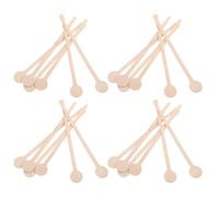 Zerodeko Lot de 100 Bâtonnets Mélangeurs en Bois à Extrémité Arrondie, Agitateurs Café et Boissons Chaudes, Baguettes Mélange à Boissons pour Café, Thé, Lait et Cocktails, Réutilisable