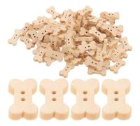 Zerodeko Lot de 100 Boutons en Bois Beige Forme Os pour Couture, Décoratifs et Polyvalents, Style Rétro Chic, pour Costumes D'affaires et Loisirs Créatifs