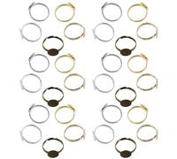 Zerodeko Lot de 100 Ébauches D'anneaux Réglables en Cuivre et Fer, Plateau à Bagues Cabochon Plat Rond, Design Ajustable pour Création de Bijoux DIY Élégants
