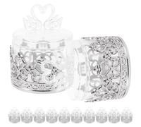 Zerodeko Lot de 12 Boîtes Présents en Plastique Argenté de Cygne, Élégantes et Pratiques Ample Espace, pour Fête des Pères 2026 et Occasions Spéciales