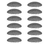 Zerodeko Lot de 12 Bonnettes Micro en Fer Noir, Légère et Résistante, Grille Petite Maille pour Protection des Microphones et Haut-parleurs, pour DIY