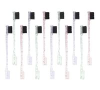 Zerodeko Lot de 12 Brosses à Sourcils Double Embout pour Femmes, Peigne et Brosse Portable, Couleurs Rouge Bleu Vert, Outil de Maquillage Précis Ligne des Cheveux et Entretien des