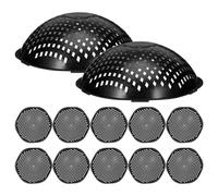 Zerodeko Lot de 12 couvercles pour Trous de Pots de Fleurs, Grille de Drainage en Plastique bombée de 11,3 cm (4,45 Pouces), Filtre à Mailles pour Pots de Fleurs, jardinières et bonsaïs, empêche