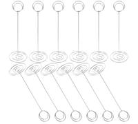 Zerodeko Lot de 12 Porte-numéros de Table Mariage en Fer Argenté, Surface Lisse, Légers, pour Décorations de Fête Anniversaire et Porte-Photos