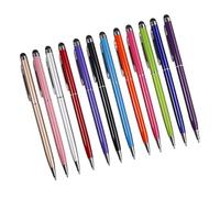 Zerodeko Lot de 12 Stylets Tactiles en Aluminium pour Téléphone et Tablette, Stylo Capacitif Léger et Précis pour Écriture et Prise de Notes Couleur Aléatoire