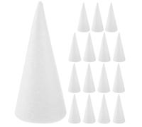 Zerodeko Lot de 16 grands cônes en mousse pour Noël, idéaux pour les loisirs créatifs, la décoration de Noël, les gnomes et autres projets artistiques (14,5 x 7 cm).