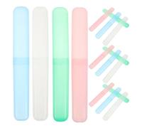 Zerodeko Lot de 16 Porte-brosses à Dents manuels : étui de Rangement pour Brosse à Dents individuelle, conteneurs de Voyage pour Accessoires de Camping, 19 x 2,8 x 2 cm