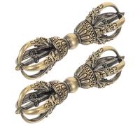 Zerodeko Lot de 2 amulettes Vajra Phurba en laiton : ornement de pilon Dorje bouddhiste de 4,8 cm (1,9 pouce) - objet de collection vintage du Népal pour la, le yoga, la maison et le bureau, et la