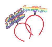 Zerodeko Lot de 2 Bandeaux Arc-en-ciel Cœur pour Femmes et Filles Taille Unique Accessoire de Fête Journée Fierté Couvre-chefs Colorés