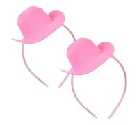 Zerodeko Lot de 2 Bandeaux Serrage-Tête Chapeaux de Cowgirl Roses Accessoires de Déguisement Western pour Femme et Garçon et Filles Mini Chapeaux Cow-Boy pour Fête d'Anniversaire