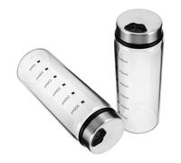 Zerodeko Lot de 2 bocaux à épices et à sel avec couvercle shaker - Récipient vide en verre avec trou verseur pour le stockage du poivre et du poivre, couvercle en acier inoxydable, 300 ml