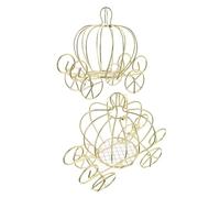 Zerodeko Lot de 2 Boîtes à Bonbons Halloween en Métal, Forme Carrosse Citrouille Ajourée, Décoration Festive pour Table, Rangement Gourmandises, Mariage et Fête Thème Citrouille