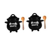 Zerodeko Lot De 2 Bols À Soupe en Porcelaine pour Sorcière Tasse Mélangeur Cuillère Organisateur De Tasses Service De Crêpes Tasses À Café Support À Nouilles en