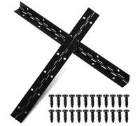 Zerodeko Lot de 2 Charnières Longues de Piano en Métal Noir Mat 300x30x0,8 Mm avec 24 Vis en Fer Robustes pour Porte Bois, Boîte et Meuble, Charnières de Piano Résistantes à L'usure