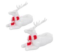 Zerodeko Lot de 2 Figurines de Renne de Noël en Acrylique - Figurines d'élan - Décoration de cerf - Centres de Table de Noël - Décorations de cerf de - Fournitures de fête