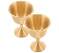 Zerodeko Lot de 2 Gobelets en Laiton Doré Calices Médiévaux de Taille Moyenne pour Cérémonie de Communion, Banquets et Toasts Coupes Décoratives Rétro pour Usage Rituel et Festif