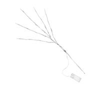 Zerodeko Lot de 2 Guirlandes Lumineuses LED Branche Argentée, 20 Lampes Blanc Chaud, Plastique et Fil de Fer, Décoration Intérieure, Lampe pour Vase et Accessoires Photo, Fonctionnant sur Piles AA