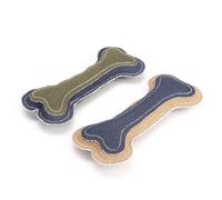 Zerodeko Lot de 2 Jouets en Toile de Jute D'os pour Chien, à Mâcher pour Petits et Moyens Chiens, Réduit L'anxiété de Séparation et Favorise Le Nettoyage des Dents Couleur Aléatoire