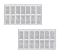 Zerodeko Lot de 2 Moules à Dominos en Silicone Réutilisables, Faciles à Utiliser, pour Loisirs Créatifs DIY, Moulage Résine pour Garçon et Filles, Couleur Blanc