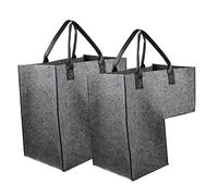 Zerodeko Lot De 2 Paniers à Linge De l Grosse Capacité En Feutre Gris Foncé, Légers Et Résistants, Pour Rangement Ménager Et Escaliers, Paniers Pliables Pour Vêtements Et Jouets