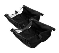 Zerodeko Lot de 2 Paquet de Rangement Universels en Filet Noir pour Poussette Bébé, Pochette Inférieure Multifonction Compatible Panier, Rangement sous Poussette Pratique et Léger