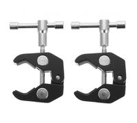 Zerodeko Lot de 2 Pinces à Crabe en Alliage d'Aluminium Support de Serrage Filetage 1/4 et 3/8 Pouces Pince Multifonction pour Tiges et Barres Transversales Accessoire Photo pour