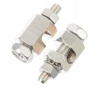 Zerodeko Lot de 2 Pinces de Mise la Terre pour Panneaux Solaires, Raccord Boulonné en Acier Inoxydable, Clip Câble Photovoltaïque pour Installation Électrique Solaire, Protection